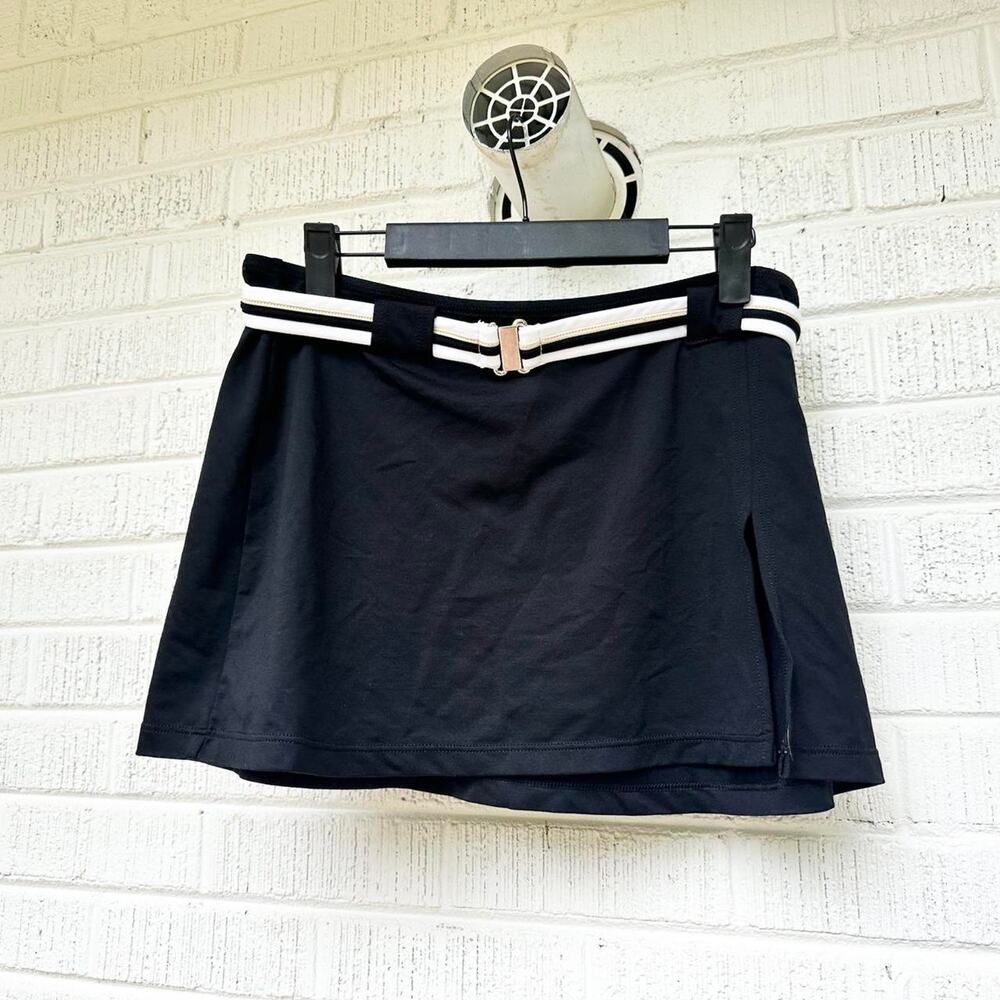 Vintage Y2K Jag Black Belted Micro Mini Skirt